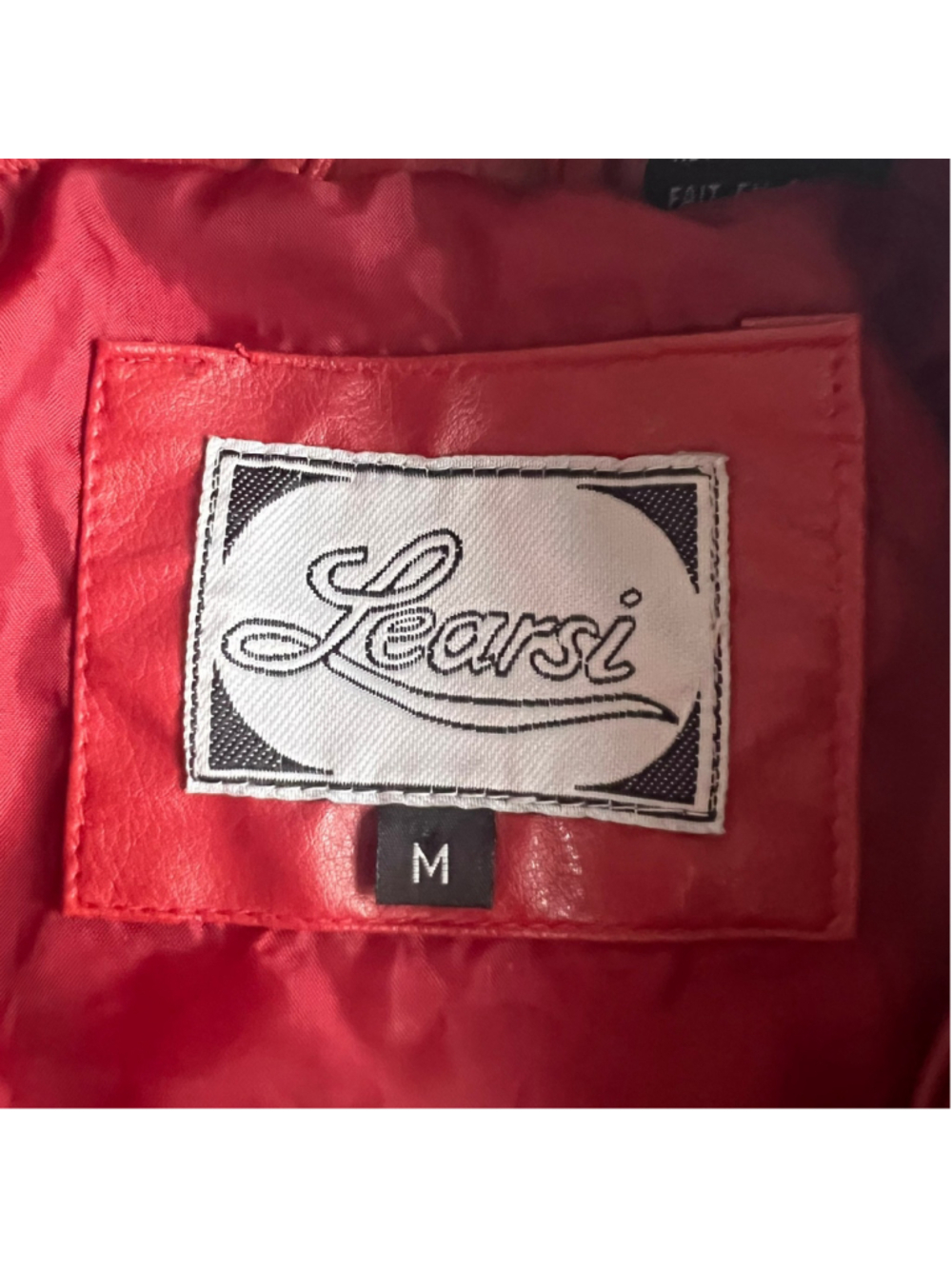 Vintage Learsi Jacket Womens Red Faux Leather Belted Retro Sz M Y2K 90s longline - Picture 3 of 15